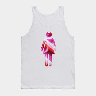 Female icon in Lesbian lipstick flag colors for LGBTQ+ diversity Tank Top